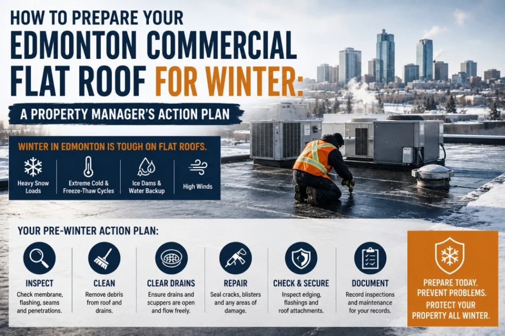 How to Prepare Your Edmonton Commercial Flat Roof for Winter