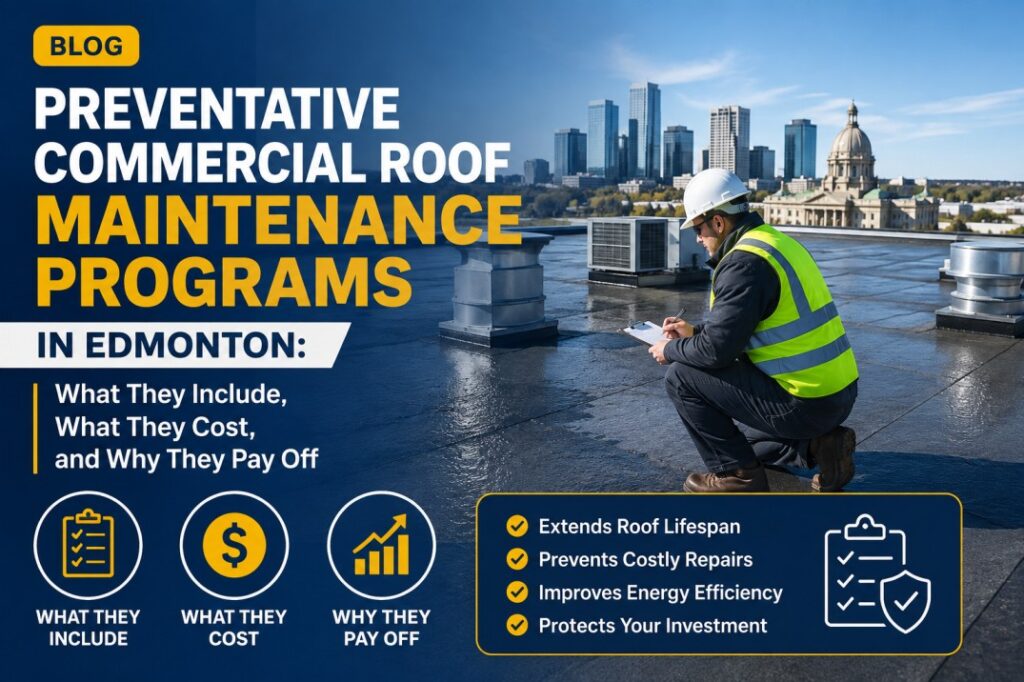 Preventative Commercial Roof Maintenance Programs in Edmonton: What They Include, What They Cost, and Why They Pay Off