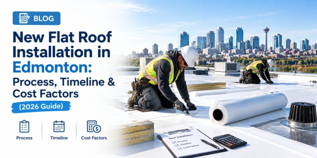Planning a new commercial flat roof in Edmonton? See the step-by-step installation process, best systems for Edmonton's climate, timelines, and what affects cost.